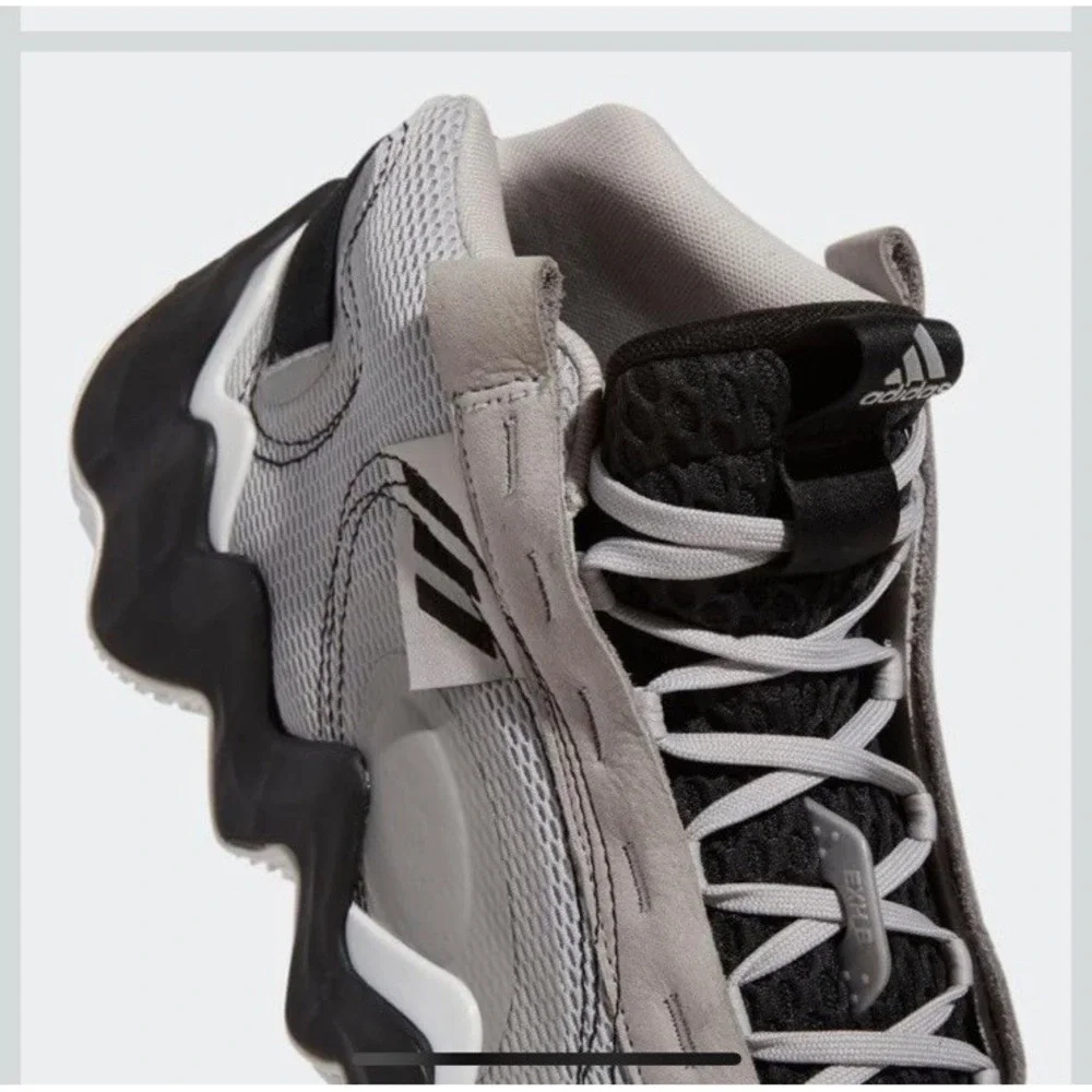 Adidas Women's Exhibit B Mid Basketball Shoes Sneakers Gray/Black/White Sz 8 NEW - Picture 4 of 8